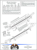 Technical diagram of a mechanical component with specifications and branding on a white background