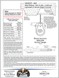 Technical diagram and specifications for Badger Industries MDH1258 No-Drill Hanger, including dimensions and material details.