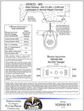 Technical drawing of a No-Drill Hanger system by Badger Industries with specifications and branding.