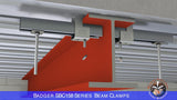 SBC158 on Steel Beam with Strut Seismic Bracing and Threaded Hanger Rods